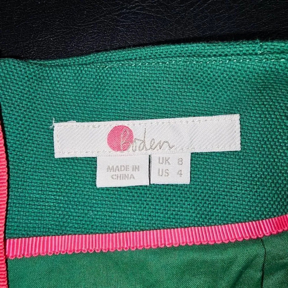 Boden‎ Womens Green Pink Embroidered Flower Skirt 4 - Picture 4 of 5